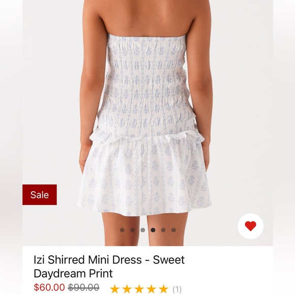 Peppermayo White and Blue Strapless Chemise - Picture 2 of 4